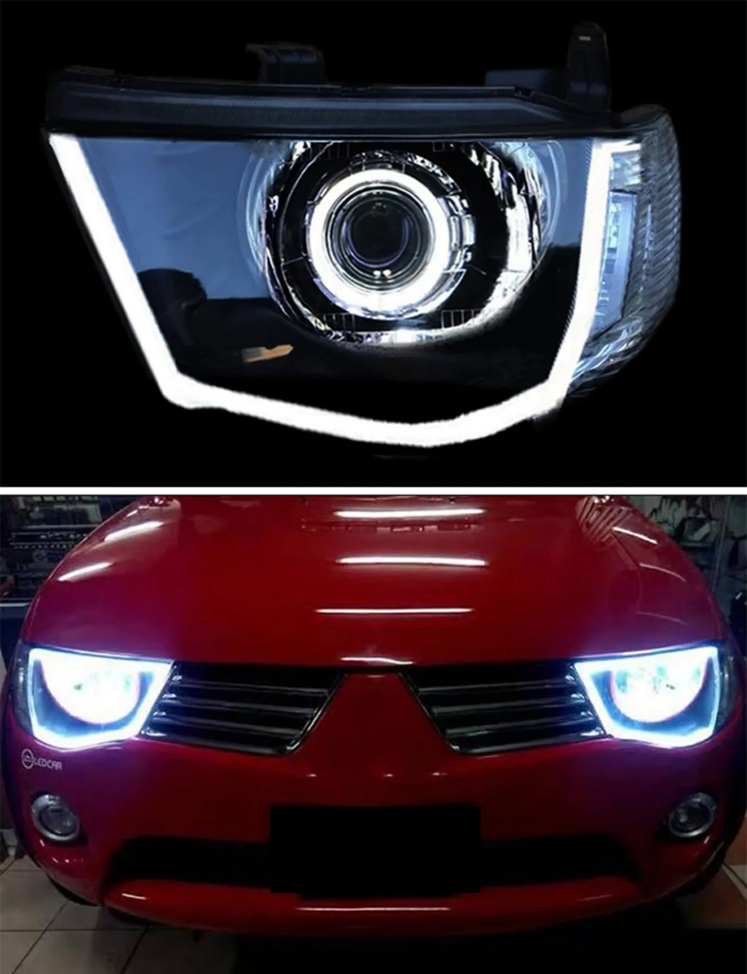 Car Front Headlamp LED Headlight for Mitsubishi Triton L200 Hi/Lo Beam DRL Daytime Running Light Turn signal