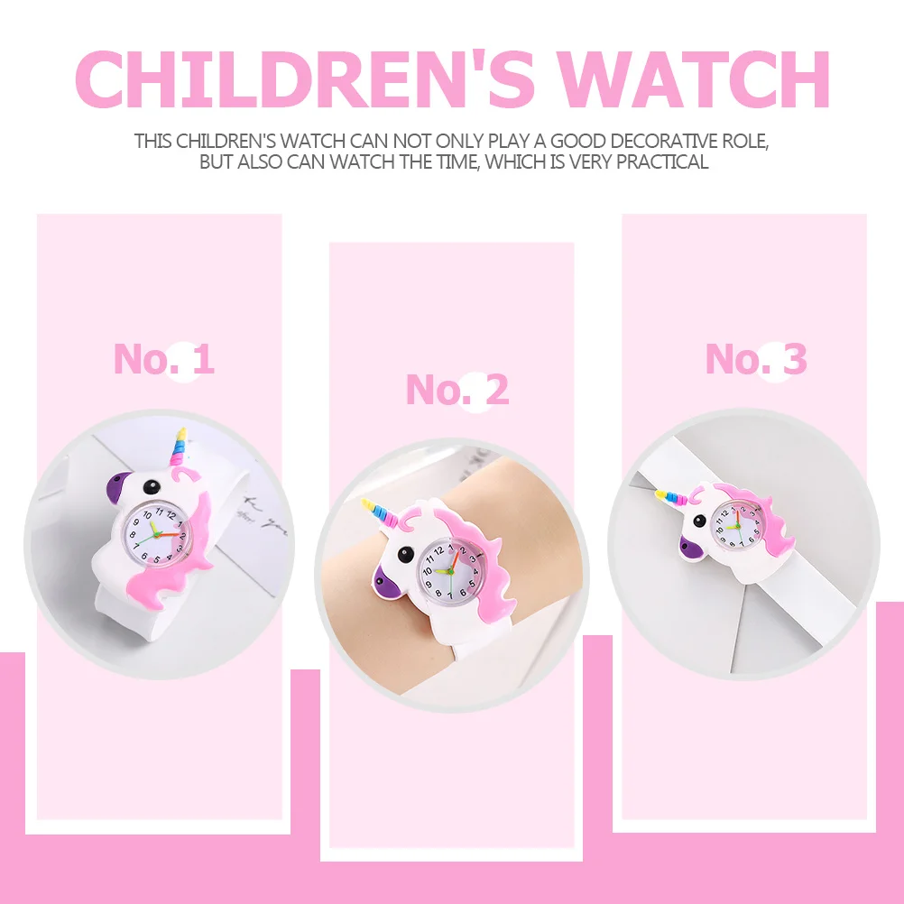 1 مجموعة 1 مجموعة يونيكورن سيليكون مجموعة مجوهرات صفعة سوار ساعة قلادة ساعة اليد مطرز #1