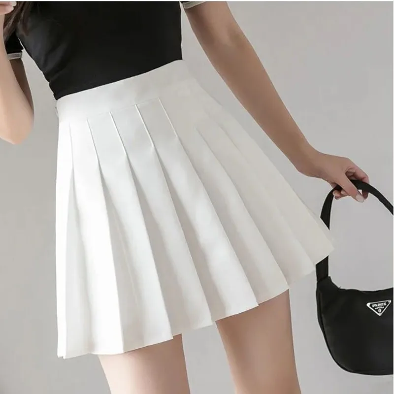 High Waist Pleated Skirt Girl Y2K Mini Skirts Womens 2026 Summer Japanese School Kawaii Cute Pink Plaid Skirt Uniform Harajuku