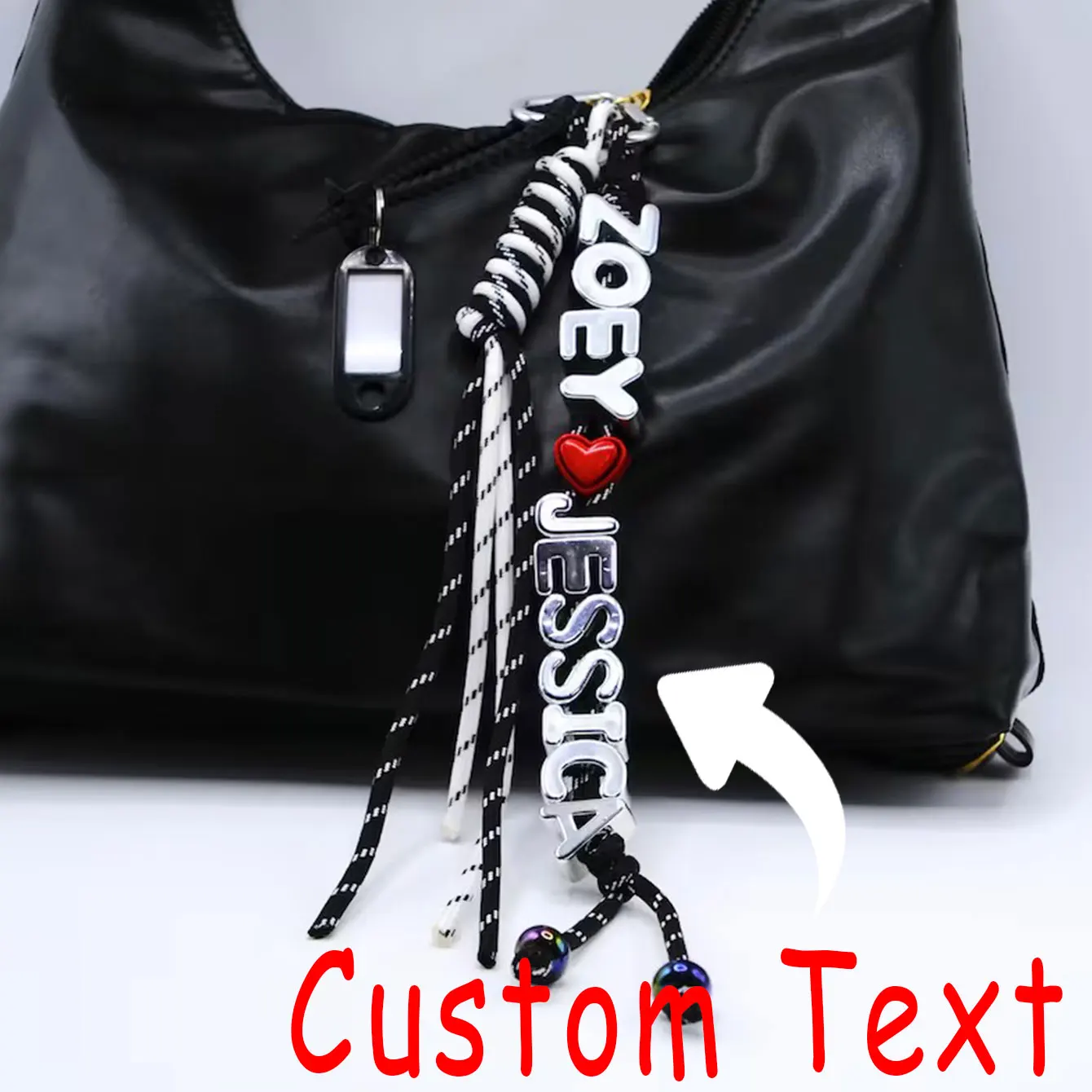 Customized Silver Letter Bag Pendant, Special Gift