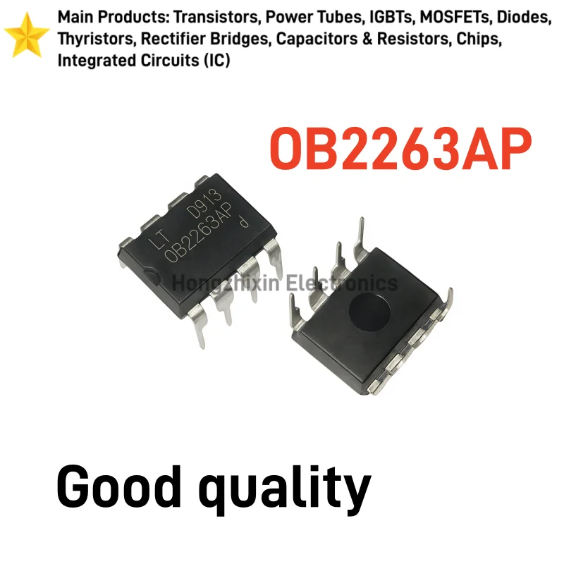 10PCS New in stock OB2263 OB2263AP Power Supply Switching Management IC Integrated Circuit DIP-8 Pin-through-hole Package