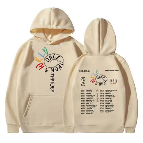 Kpop The Rose Once Upon AWRLD World Tour 2025 Hoodie Herr Dam Fleece Mode Tröja Hiphop Fans Kläder Hoodie 8 best sales Kpop The Rose - №6