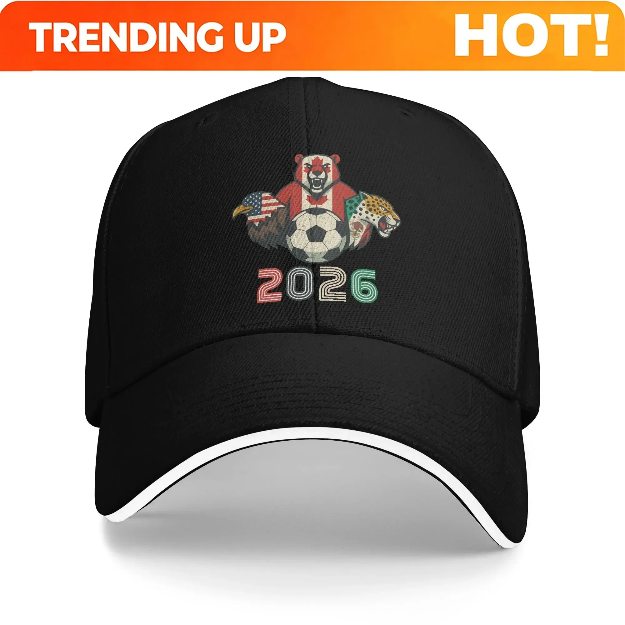 Customization Women Men Usa Canada Mexico Soccer 2026 Outdoor Hat Football Match Sun Cap New Baseball Cap Sunscreen