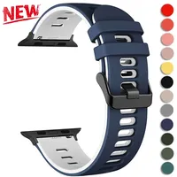 Sports Silicone Strap For Apple Watch Ultra 2 Band 49mm 46mm 45mm 44mm 42mm Bracelet for IWatch Series 10 9 8 7 6 5 4 Wristband