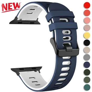 Pulseira esportiva de silicone para apple watch ultra 2 band 49mm 46mm 45mm 44mm 42mm pulseira para iwatch série 10 9 8 7 6 5 4 pulseira