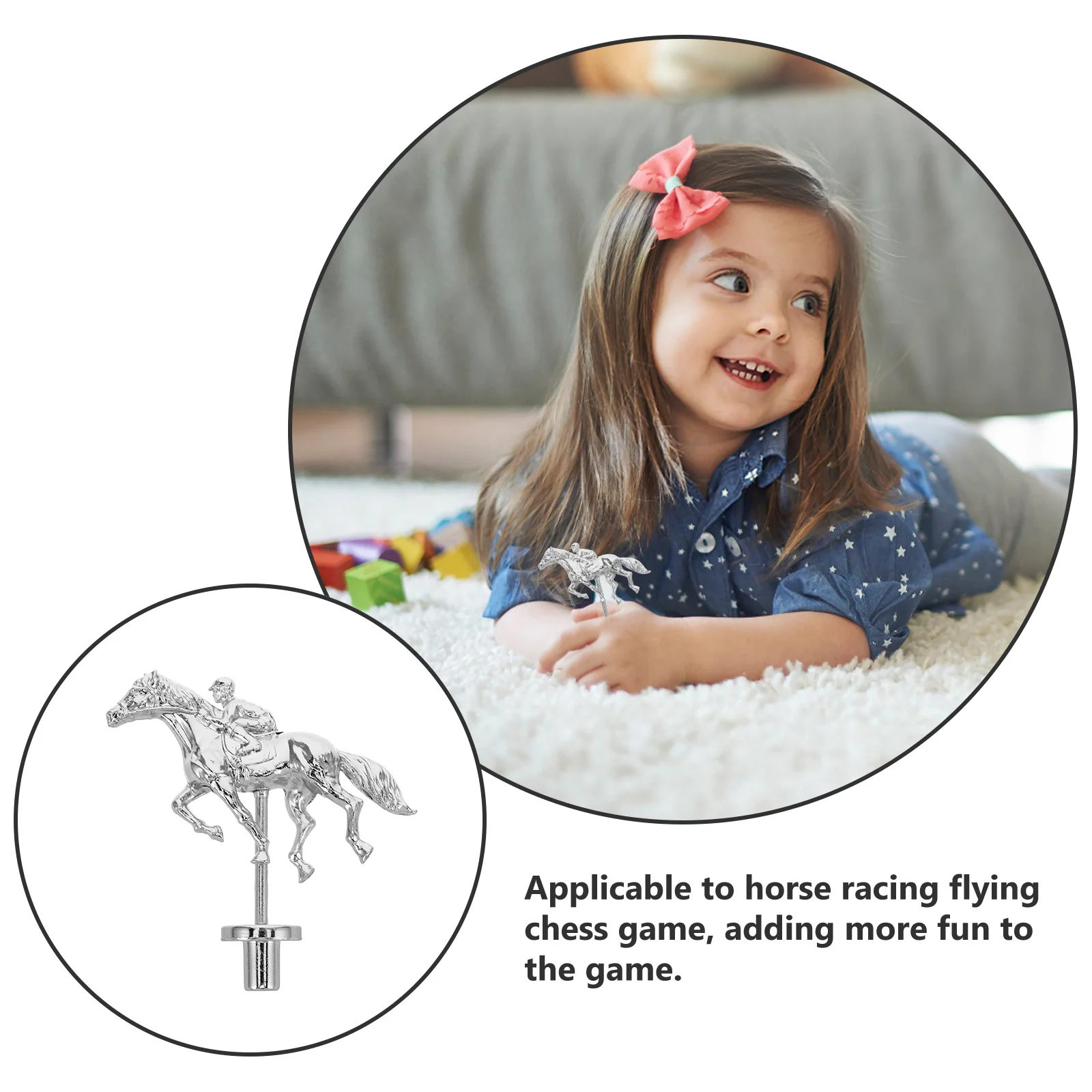 Metall Pferderennen Brettstücke Legierung Spiel Ersatzfiguren für Pferderennen Brettspiel Requisiten