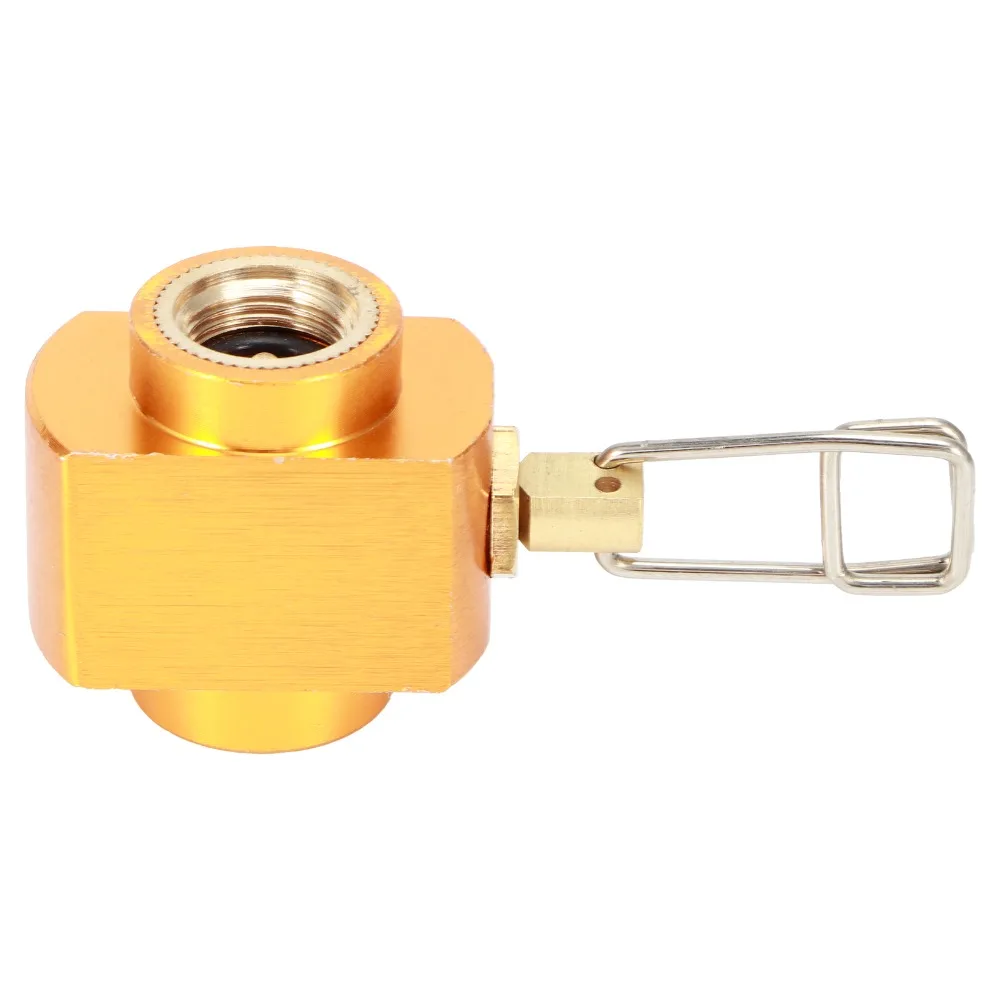 Brass Alloy Gas Refill Adapter Gold Hexagonal Body Canister Adapter Threaded Connector Compact Gas Conversion Connector