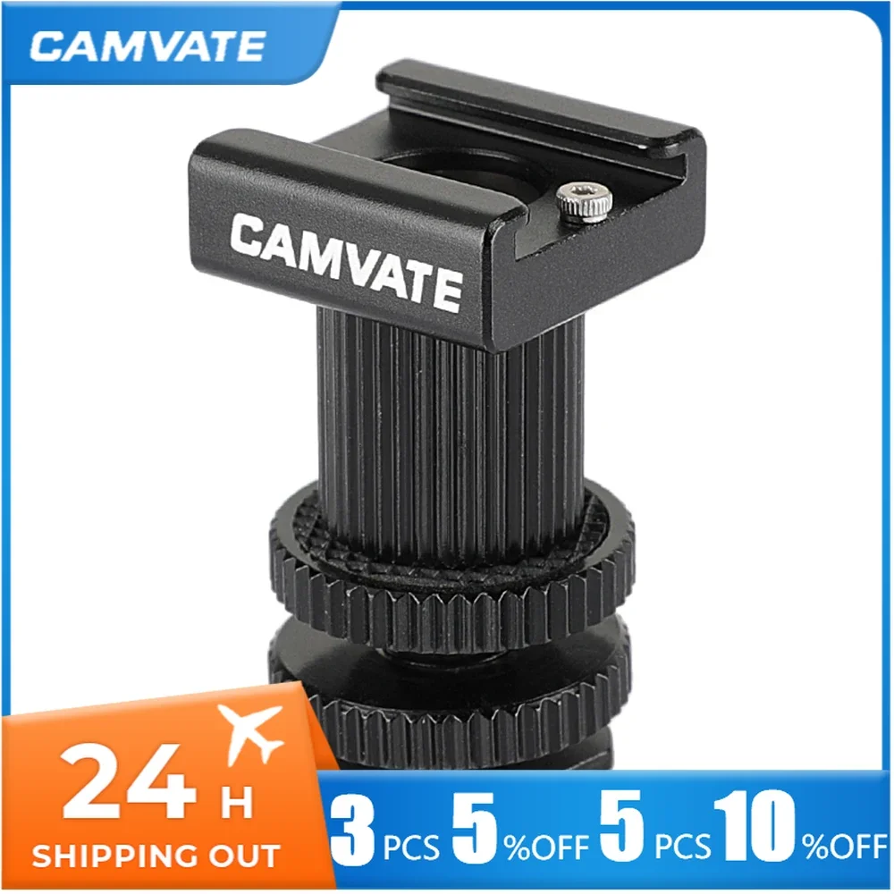 CAMVATE Removable Quick release Double-ended Cold Shoe Mount Bracket Adapter For Monitor,Video Light,Flash,Microphone Mounting