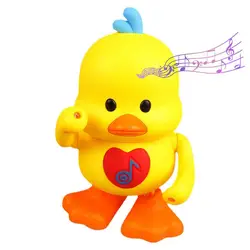 Walking Yellow Duck Dancing Walking Yellow Duck Interactive Action Flapping Light Up Dancing Duck For 1-Year-Old Baby