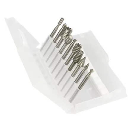 10pcs HSS Rotary Files Set Metal Milling Cutters Rat-tail Hard Metal Rotary File for Steel Woodworking Compatible Tool