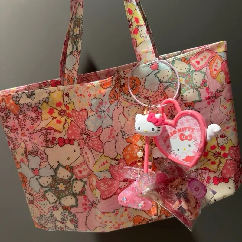 Borsa Sanrio Hello Kitty Kawaii Anime Cartoon borsa a tracolla per studenti borsa da viaggio per cosmetici borse per la spesa giocattoli regali per