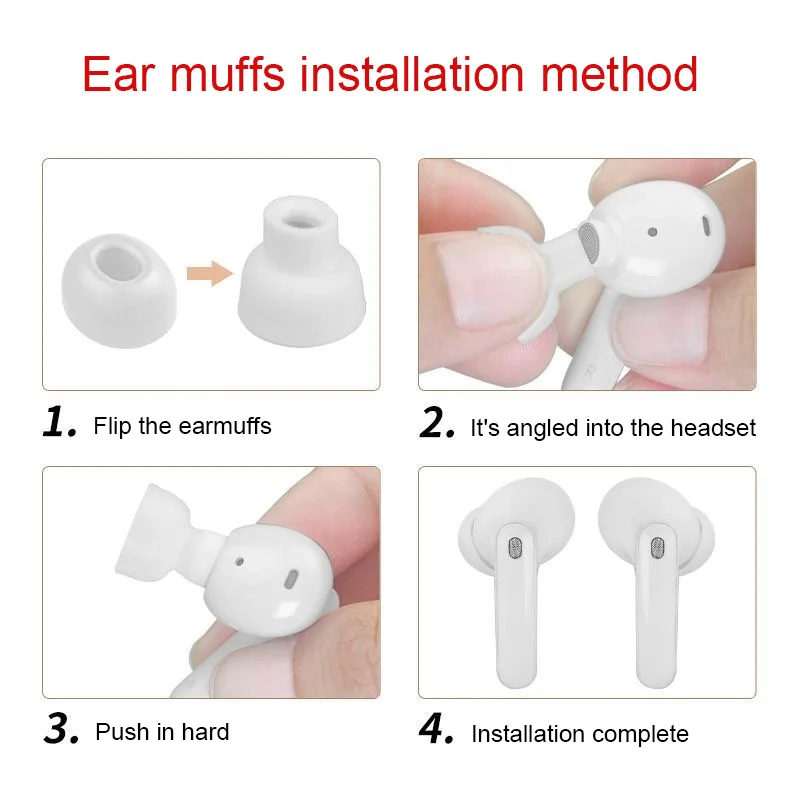 Suitable For QCY HT03 Bluetooth Headphone Cover HT03 Earbuds Cover In Ear Oval Mouth Silicone Protective Cover Accessories