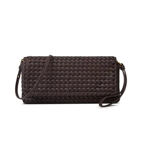 Bolso de mano tejido de cuero Pu de diseñador de lujo para mujer, bolsos de hombro tipo bandolera con solapa Vintage, bolso de tendencia para axila, bolsos de mano para mujer 2025