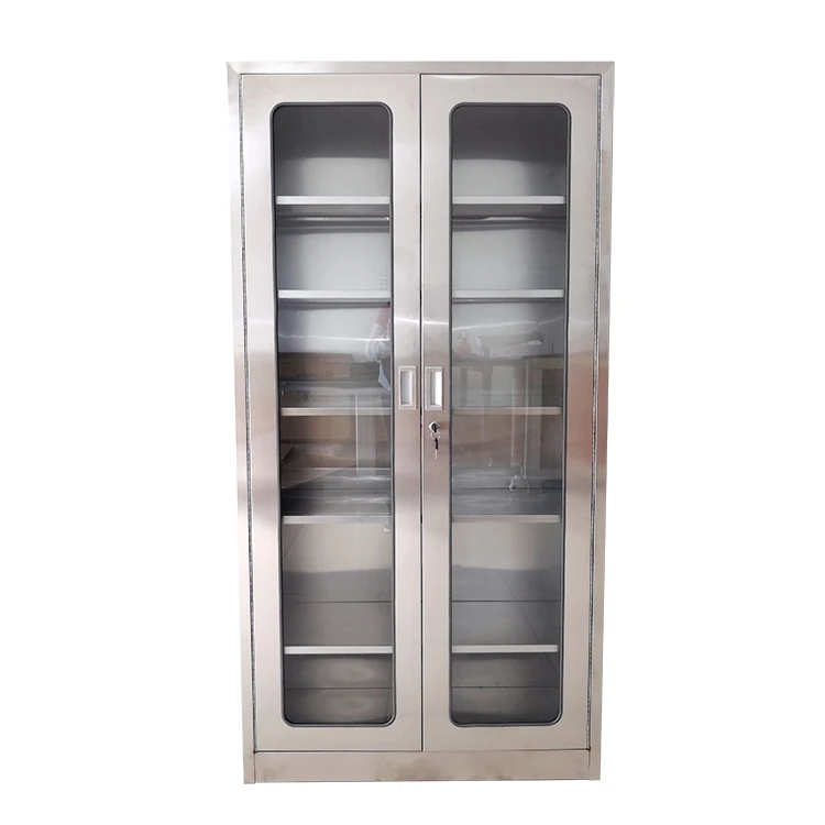 Stainless steel through glass medical instrument cabinets Veterinary clinic lockers