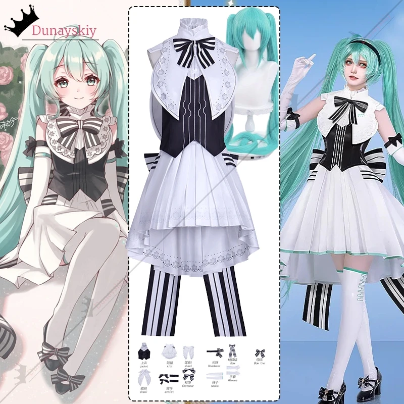 MIKUUU تأثيري سيمفونية 2025 تأثيري حلي الموسيقار لوليتا فستان فتاة امرأة فساتين أنيمي وتتسابق شعر مستعار الدعامة لعب الأدوار الدعاوى