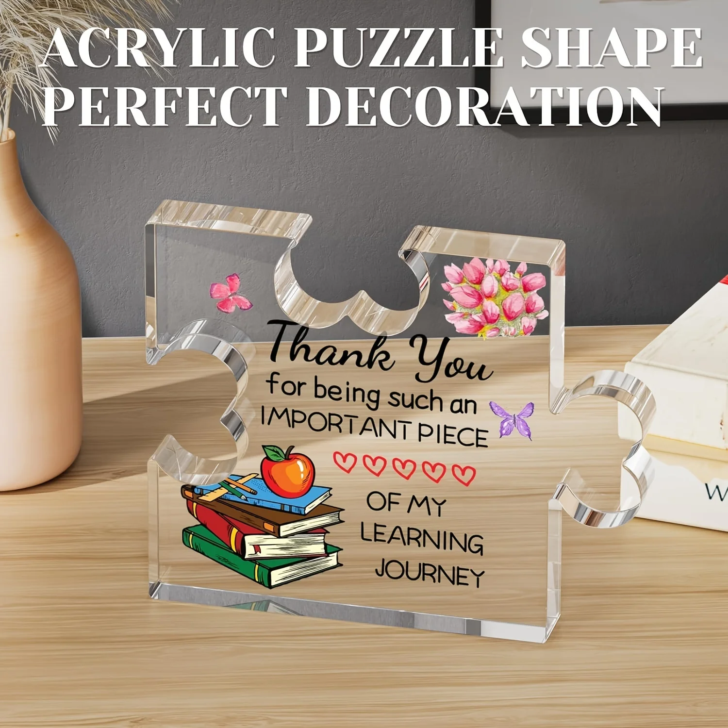 1Pc, Leraar Geschenken Acryl Puzzel Plaque, Leraar Verjaardagscadeaus, Leraar Waardering Geschenken, Leraar Geschenken Voor Vrouwen Bureau Decora