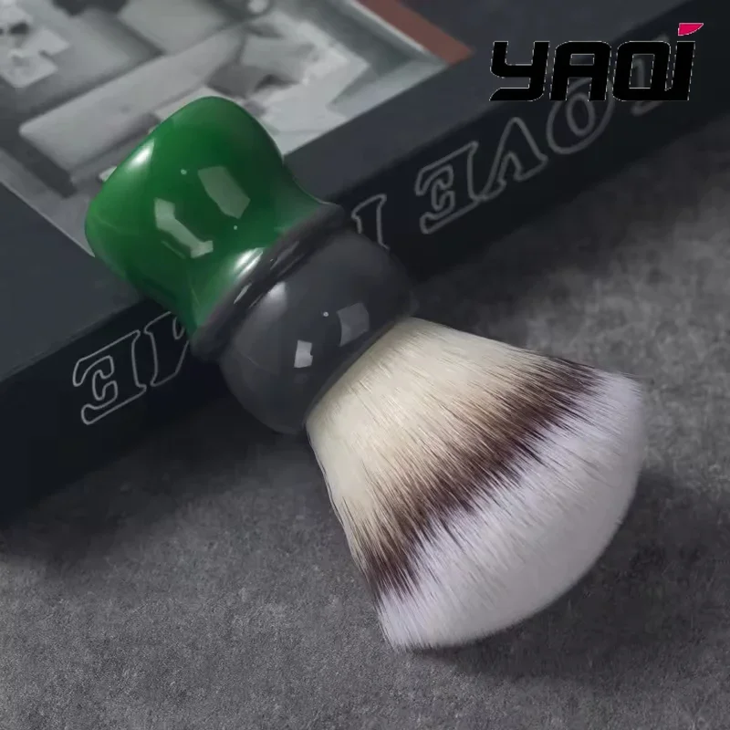 2026 Men Wet Shaving Brush YAQI 26MM Shaving Brushes Yaqi Resin Handle Mocha-Matcha Tea Synthetic Hair Knots