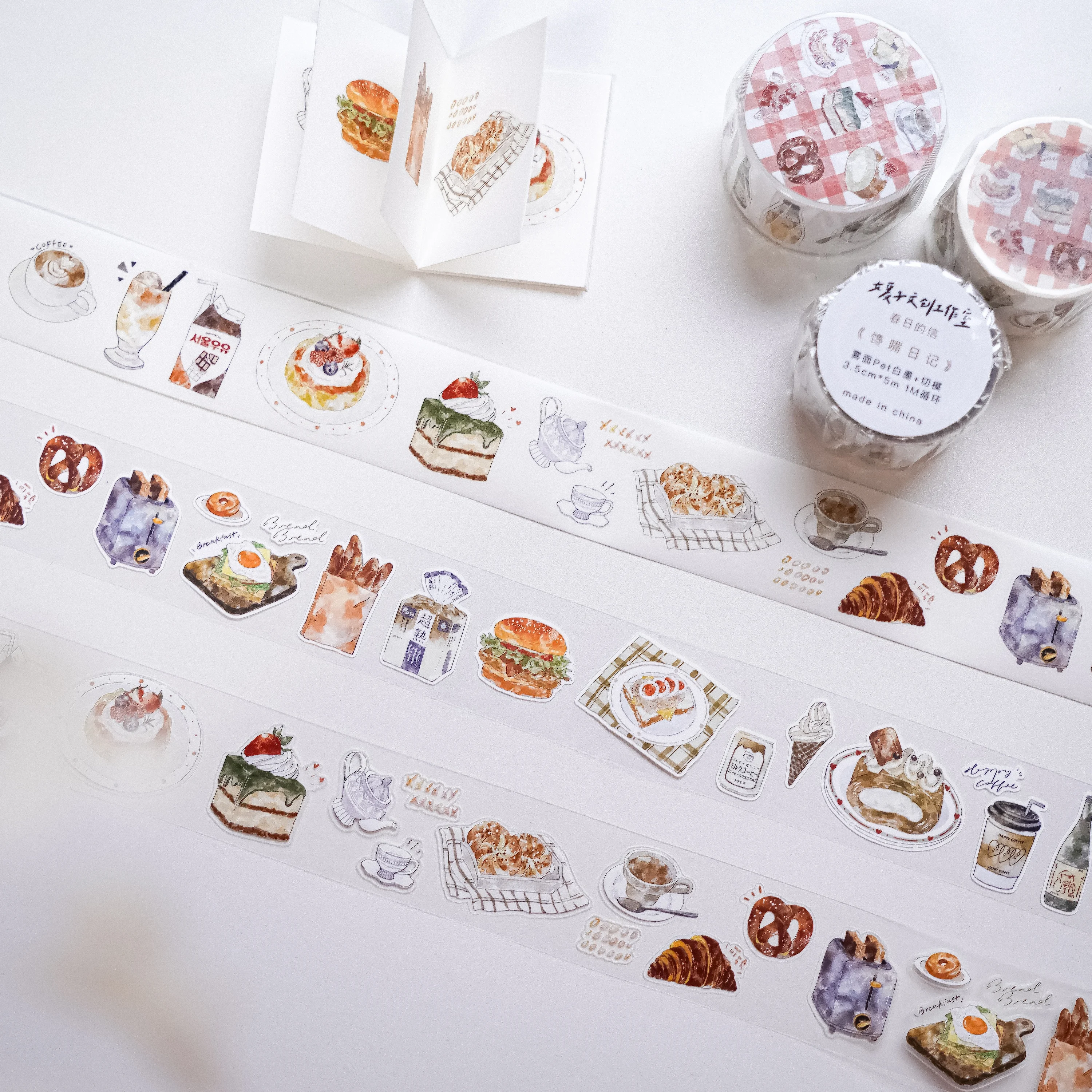 

Jennyyuanzi винтажная вкусная еда васи ПЭТ лента для изготовления карт украшения DIY Скрапбукинг план наклейка