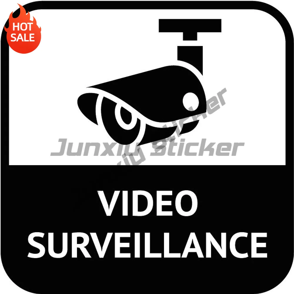 Video Surveillance Sign Vinyl Car Sticker Self Adhesive Decal For Rear Window And Car Bumper Exterior Decoration