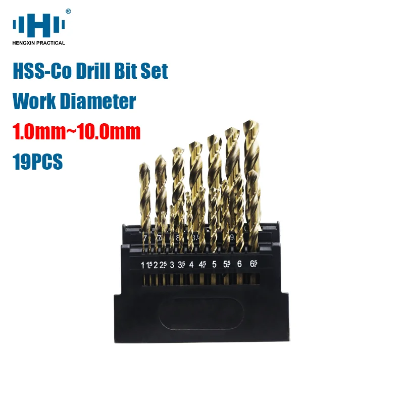 

HENGXIN HSS-Co Drill Bit Set Hard Metal HSS Twist Bit Metal drills set Straight Shank Hard Metal Twist Drill Bits CNC Lathe