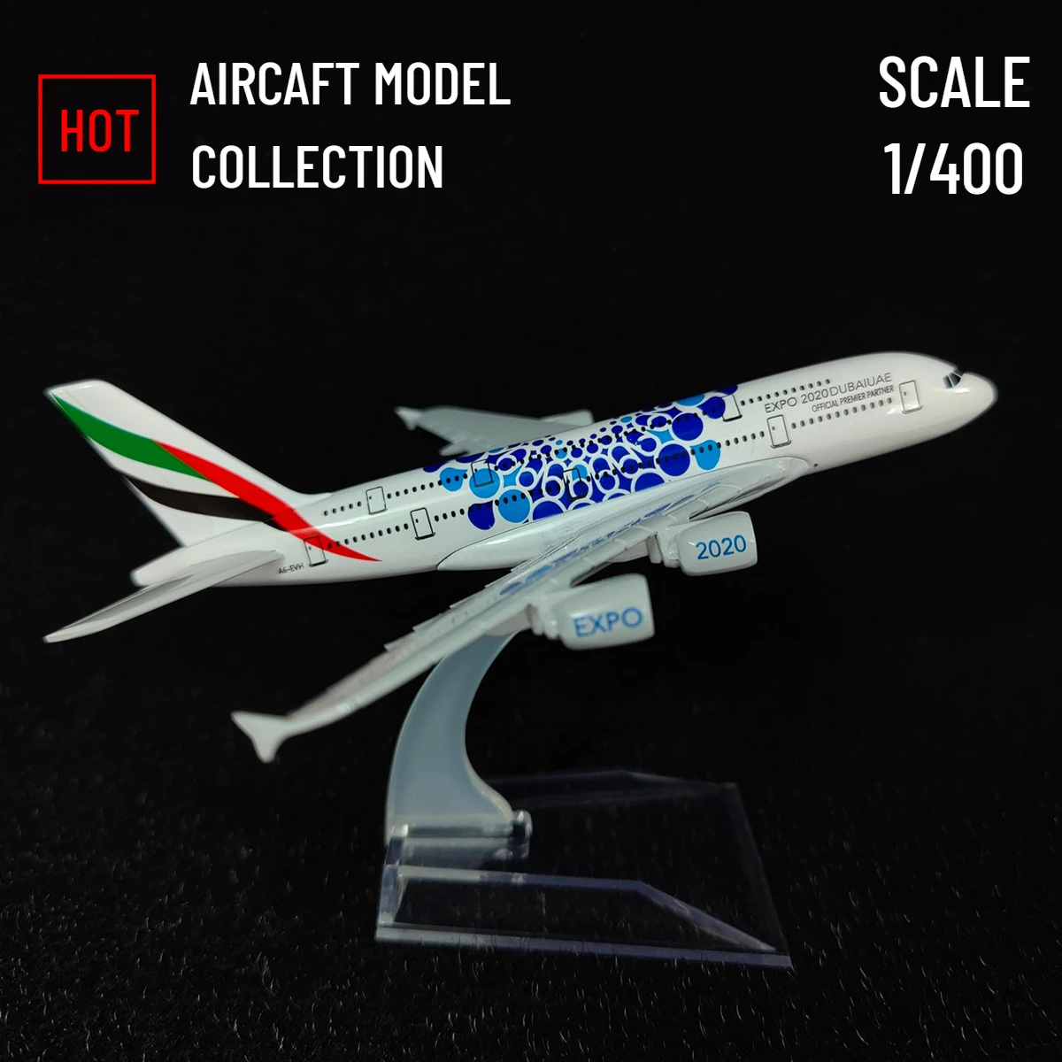 Scale 1:400 Metal Diecast Plane Model FLY EMIRATES A380 EXPO Airlines Replica 16cm Boeing Airbus Aircraft Aviation Miniature Toy