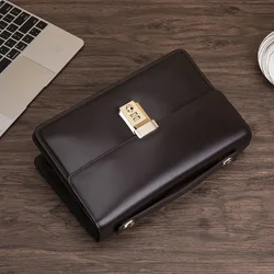 High Quality Men's Clutch Handbag Cowhide Large Capacity Business Bag Casual Small