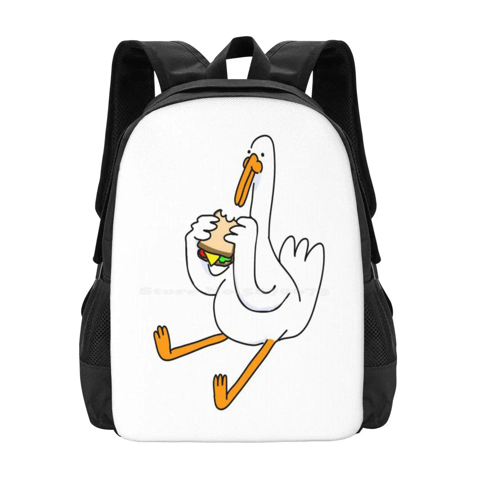 Sandwich Goose Hot Sale Schoolbag Backpack Fashion Bags Goose Sandwich Lunch Break Hardly Working Birds Animal Geese Food