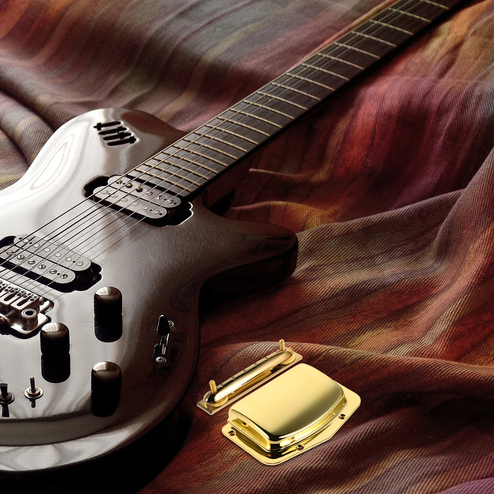 

Adjustable Electric Guitar Bridge Cover Metal Protector for Improved Playability and Tuning Guitar Parts Pickup Bridge Cover