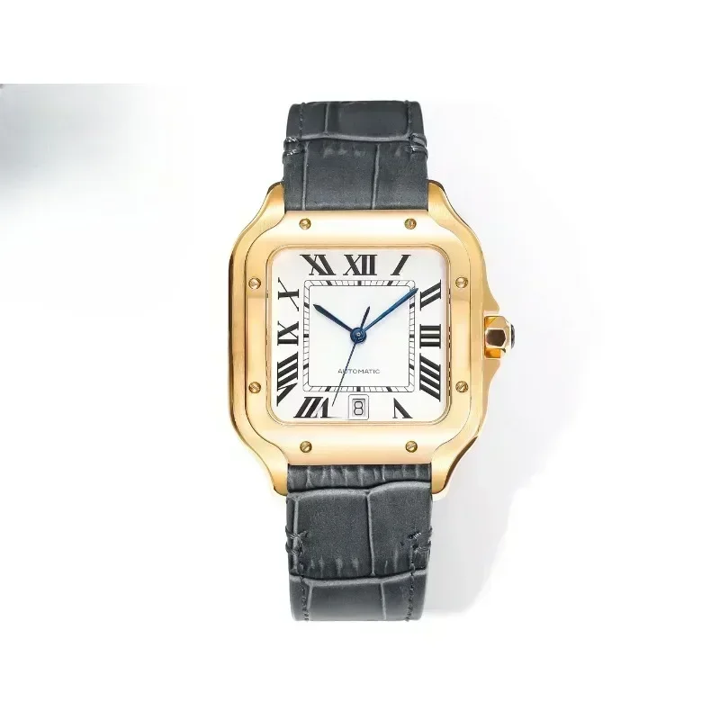 VIP2025 امنح مجموعة هدايا جميلة من الجلد الطبيعي سلسلة Santos للرجال ساعة فاخرة ورائعة ورائعة