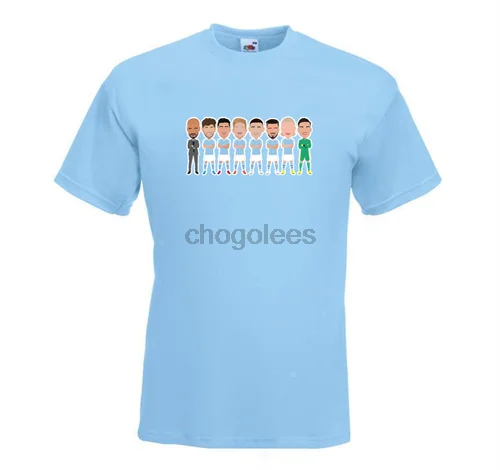 Man City 2023-24 Vector Heroes Kids Sky Blue T-Shirt tshirt tee 1-14 Years Pep