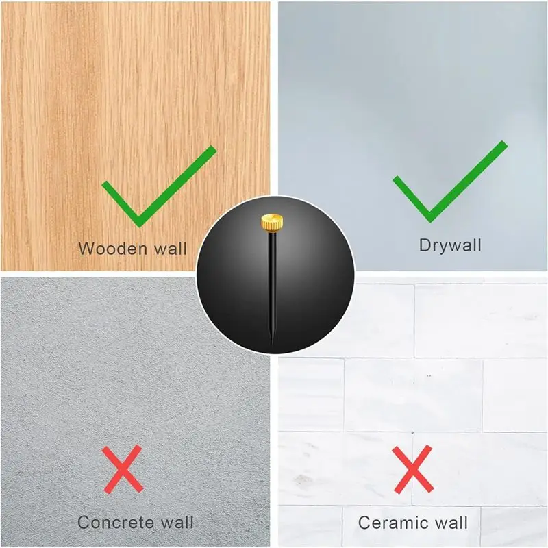 Lightweight 90Pcs Picture Hanging Nails Kit 3 Sizes Picture Hanging Nails For Wall Decoration Hanging Frame Kit Hangers For Dryw