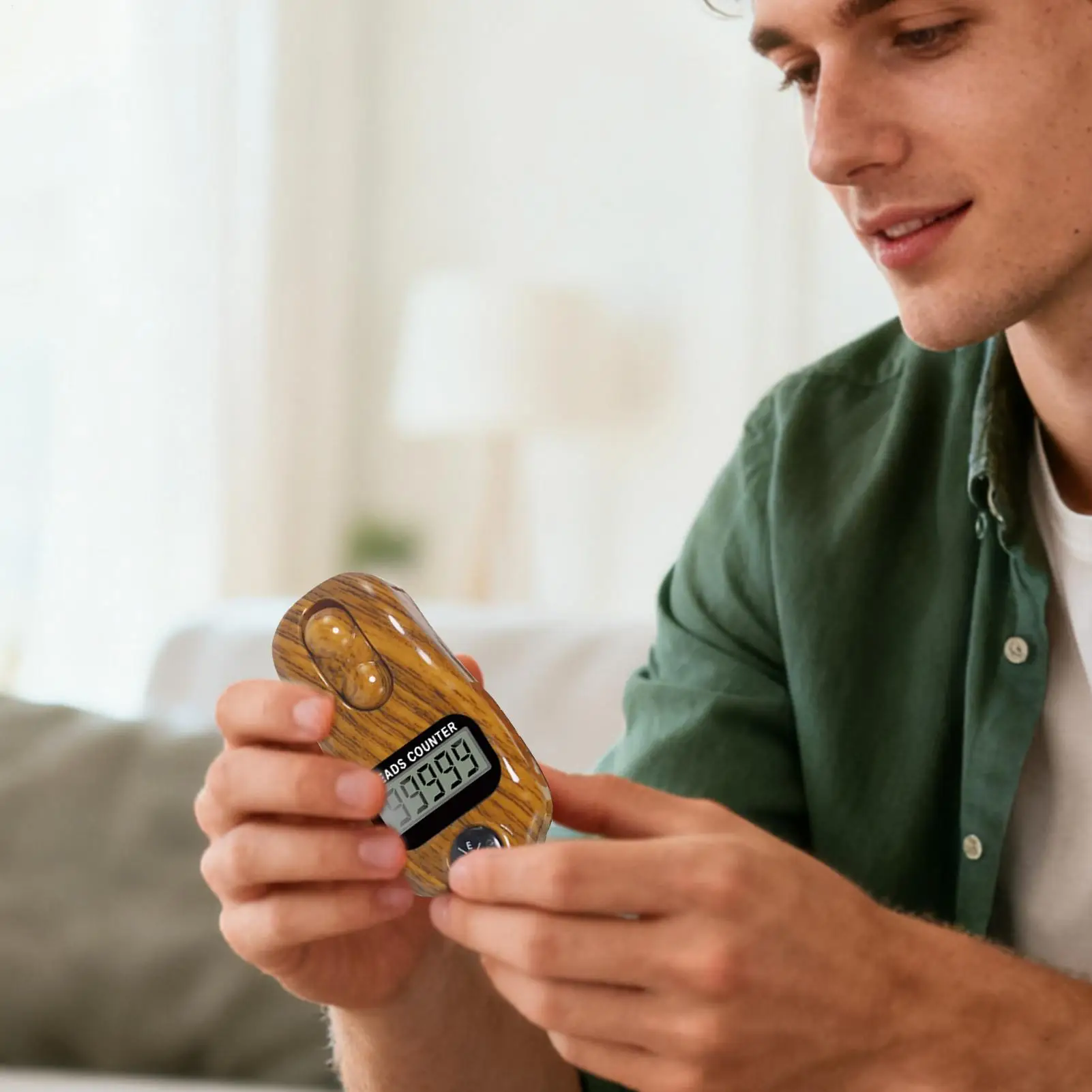 Einstellbarer elektronischer Perlenzähler-Clicker – digitales Zählgerät zur Stressabbau, Yoga, Meditation, Gebet im Freien