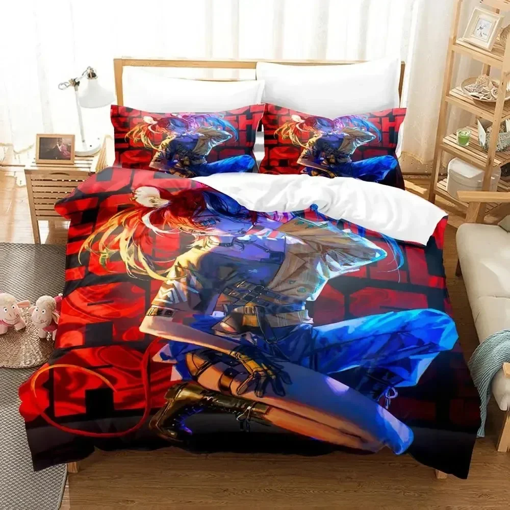 

3D Print Hakos Baelz Anime Bedding Set Duvet Cover Bed Set Quilt Cover Pillowcase Comforter king Queen Size Boys Adult Bedding