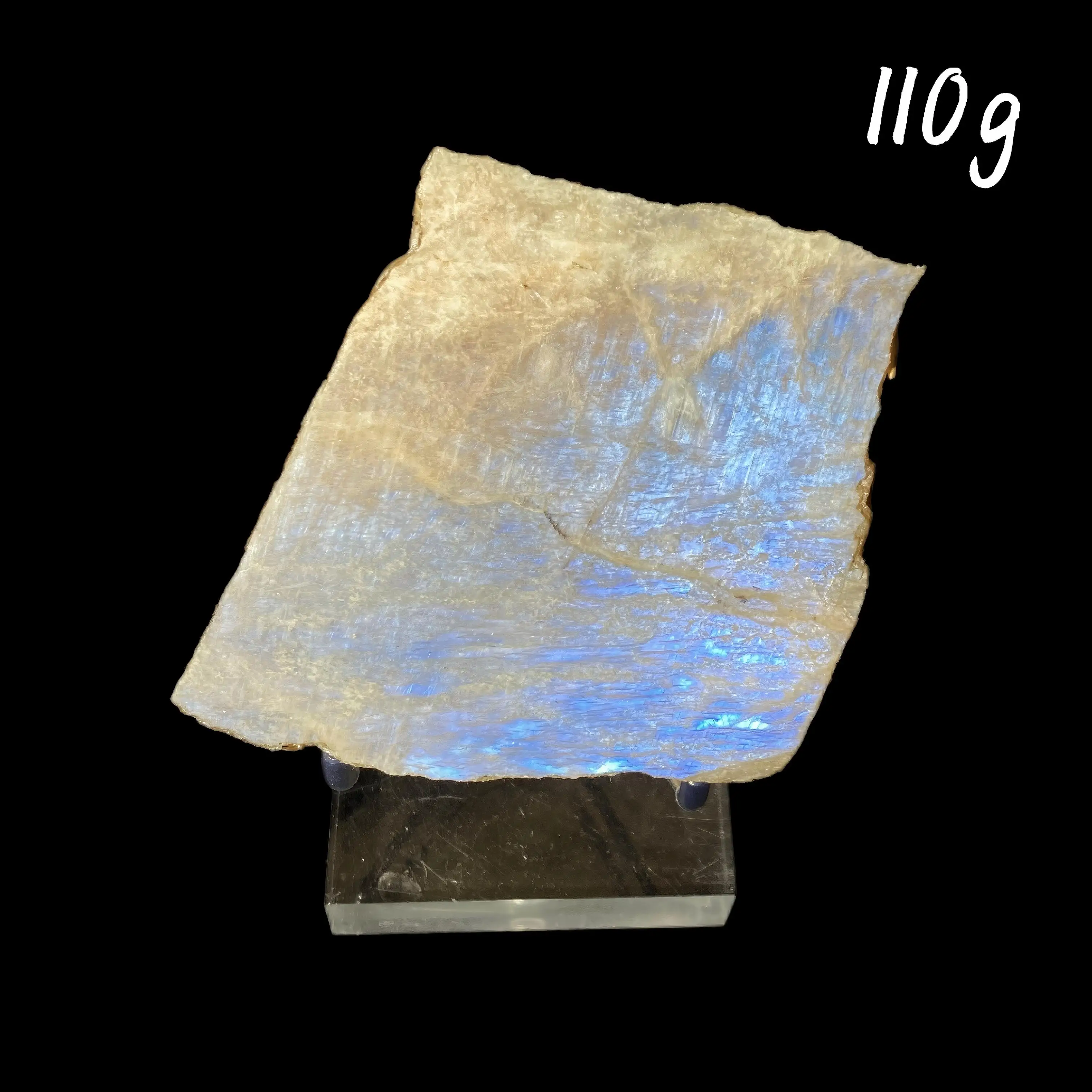 One Item One Photo Blue Moonstone Slice-Irregular Shape-Slicesunique Luster Texture Stone for Home Decor&Interior Decoration.