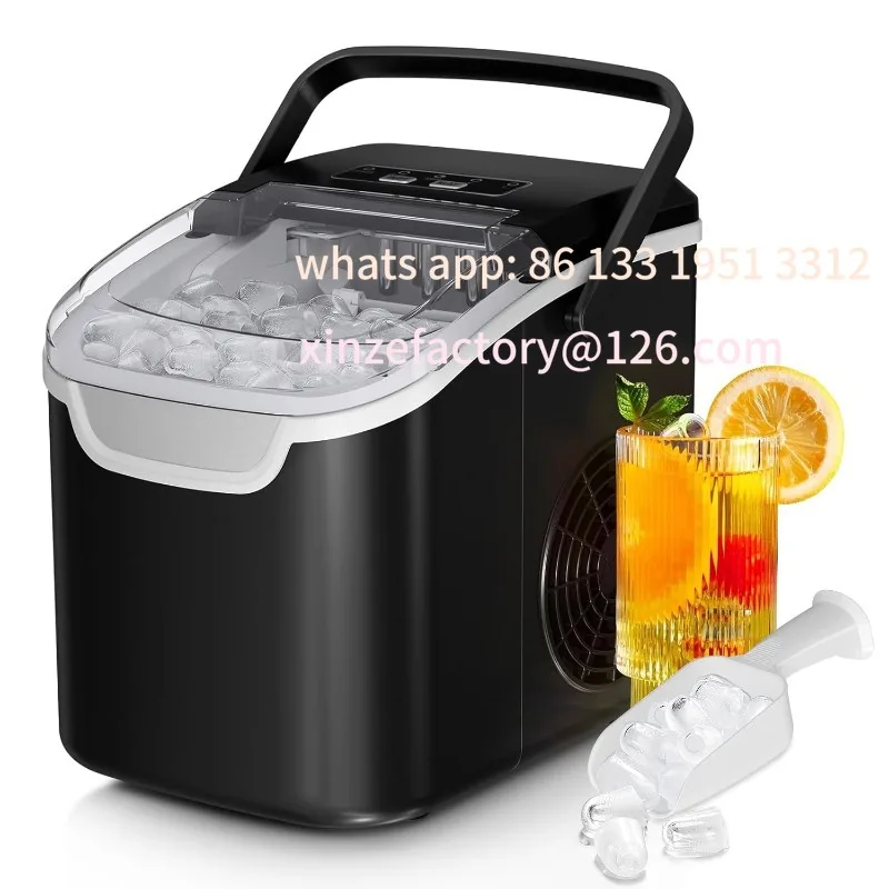 

Customizable Countertop Ice Maker Machine,8 Ice Cubes In 6 Mins,26lb Day Ice With 2 Sizes