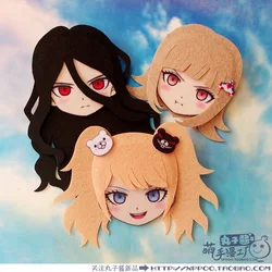 Handmade Anime Danganronpa Nanami ChiaKi Enoshima Junko Cosplay Non-Woven Fabrics Brooch Hair Clips Hair accessories