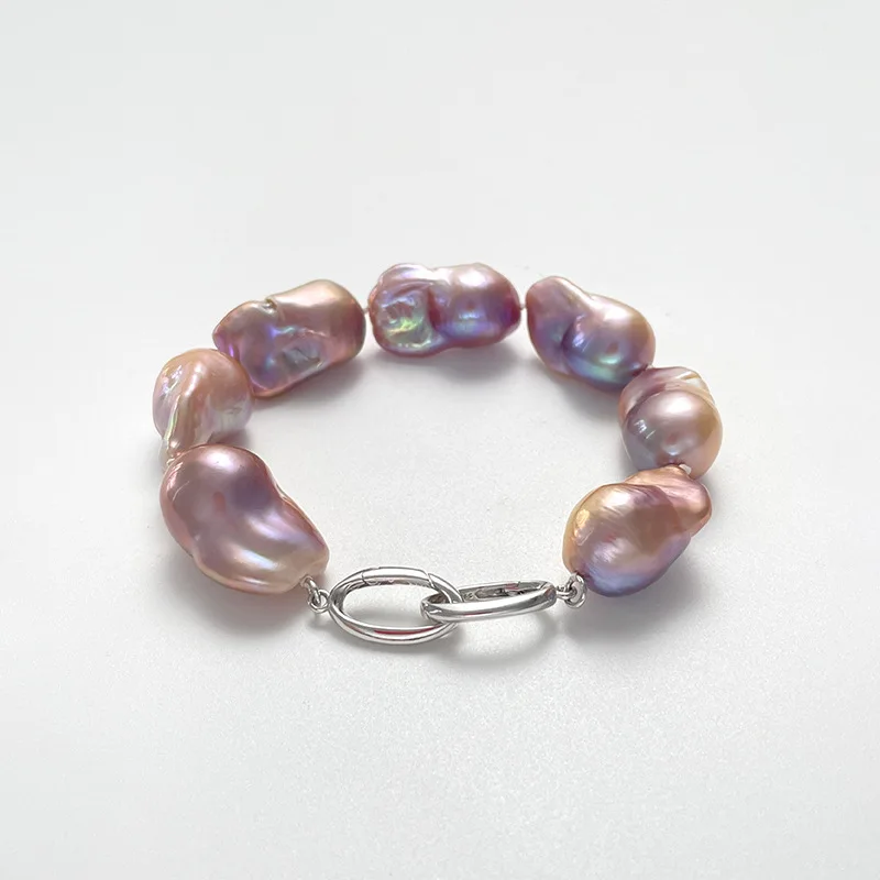 Unique Baroque-Style Bracelet Women, Featuring Irregular Freshwater Pearls, Exuding A Sophisticated And Elegant Vibe