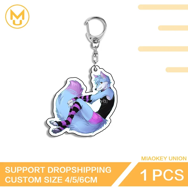 Trendy Cute Furry Amusing Exquisite High Quality Colorful Double Sided Acrylic Keychain Innovative Cosplay Costumes DIY Props