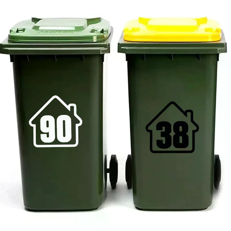 Trash Can Dustbin Number Sticker Self Adhesive Wheelie Bin Stickers Garage Decals DIY Free Combination Weatherproof