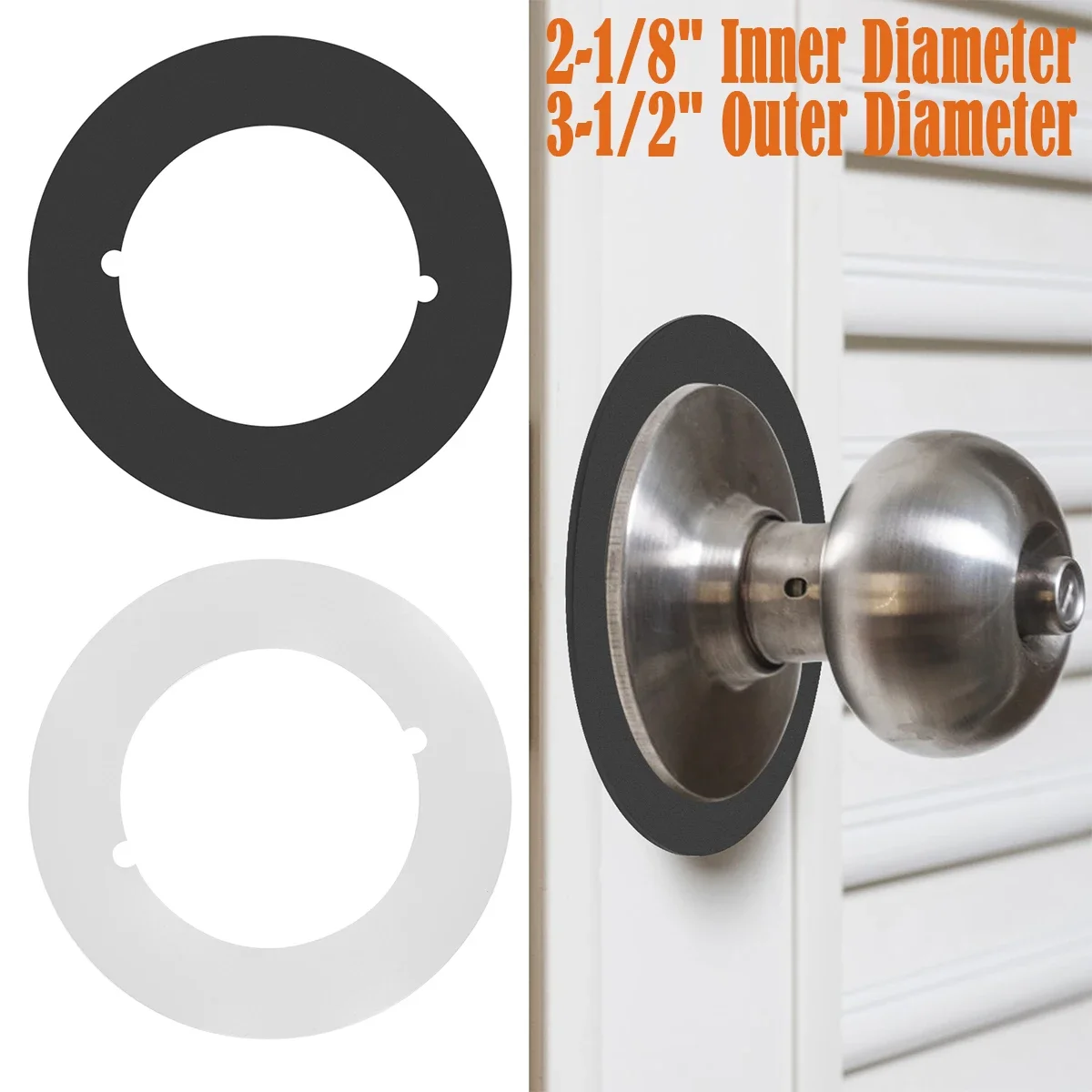 2 Pcs Door Knob Plates Round Version Stainless Steel Door Reinforcement Plate 2-1/8