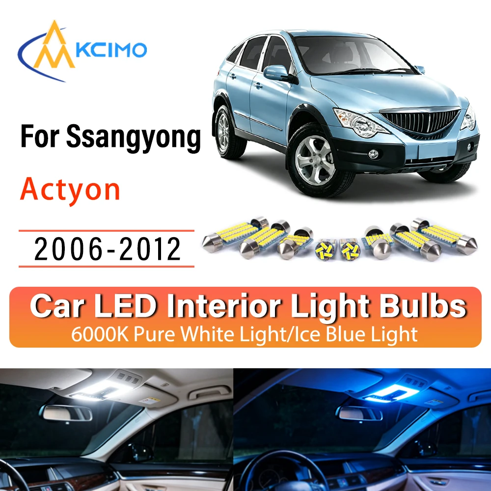 Premium Super Bright LED Interior Lights For Ssangyong Actyon 2006-2012 Reliable, Blue Light, White Light Kit Easy Inst