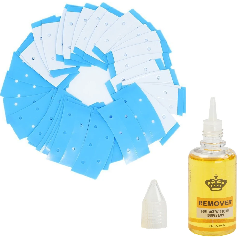 

Perforated Square Wig Tape Strips with Lace Wig Bond Remover – Breathable & Waterproof Adhesive for Secure WigToupee & Hairpiece
