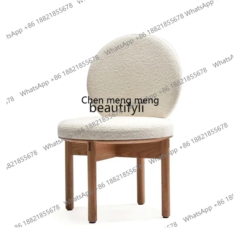 A182 Medieval round back single sofa, living room, lamb wool leisure, dining chair book chair