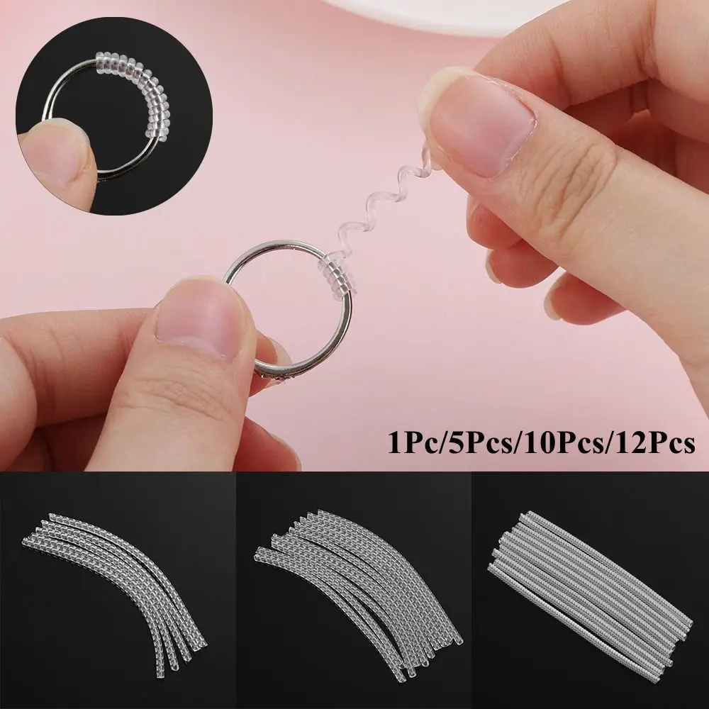 1/5/10/12 Pcs Invisible Spiral Ring Size Adjuster Shell Hard Guard Tightener Reducer Resizing Tools Jewelry Parts