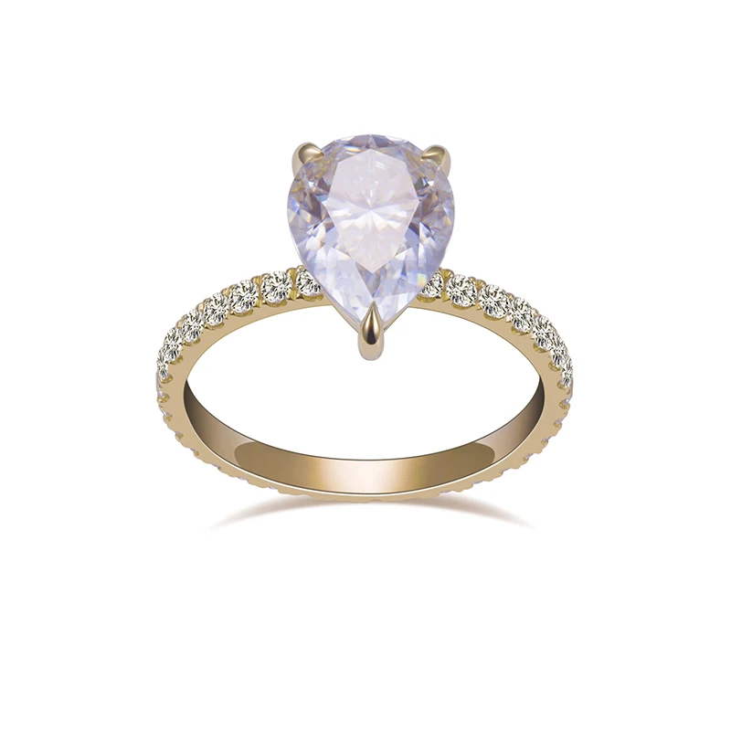 

MSR-1429 14K Gold Customized 2.8CT G VS1 CVD Pear Lab Diamond Solitary Ring