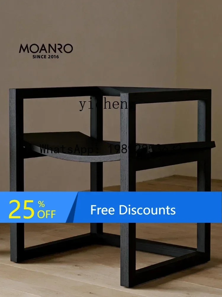 

LYY Vintage Art Ash Wood Back Middle Ancient Single Seat Chair home decor home accessories