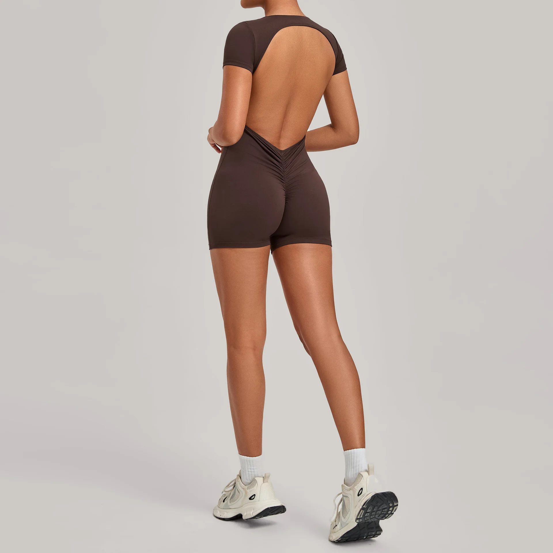Ningyu Sporty Jumpsuit Sportoutfit voor dames Backless Bodycon Yoga Set Sportoveralls Gymset Damespak Fitness Yogakleding