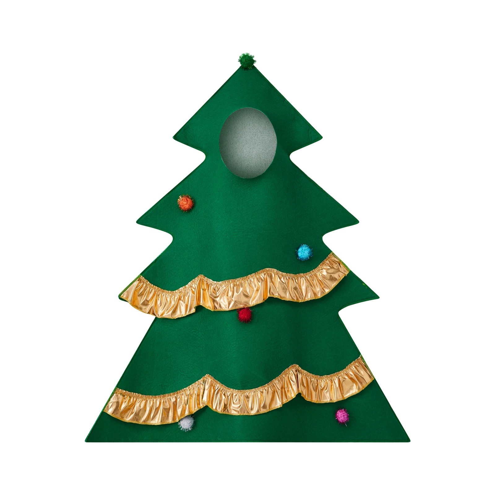 Kinder Weihnachtsbaum ärmelloser Kapuzenoverall für Jungen und Mädchen Puppenkleidung Weihnachtsfeier Cosplay Bühnenauftritt