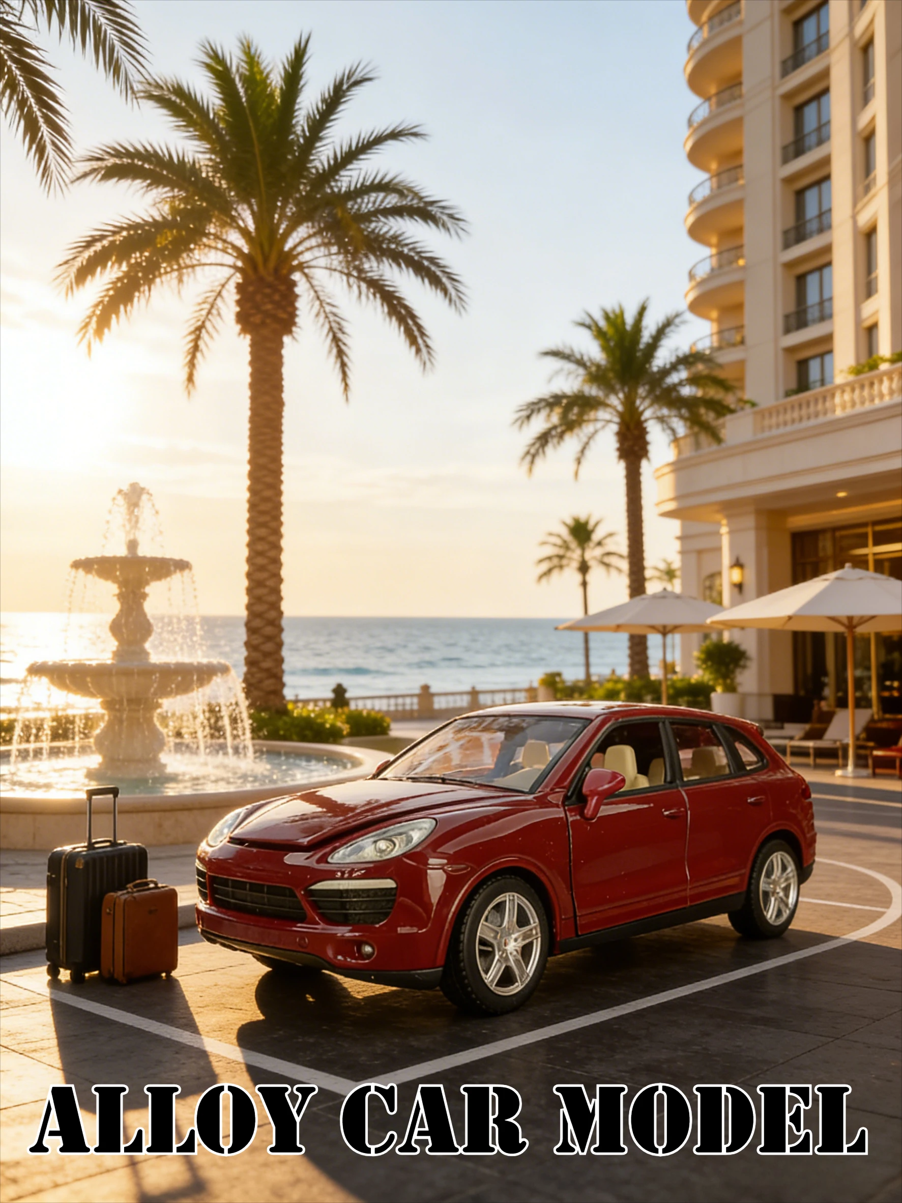 For 1: 24 simulation Porsche Cayenne S Turbo alloy car model with sound and light functions, rich details for children's gifts