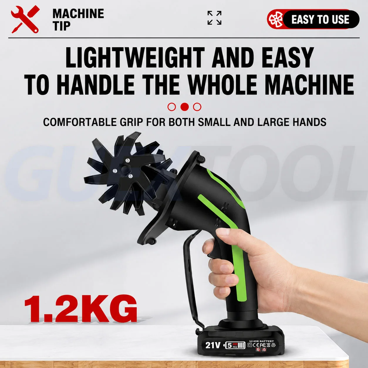 Lithium Ion Rotary Tiller Charging Micro Tiller Farm Garden Handheld Electric Loosening Machine